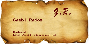 Gaebl Rados névjegykártya